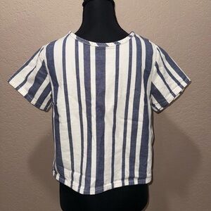 Topshop Blue and White Striped Blouse